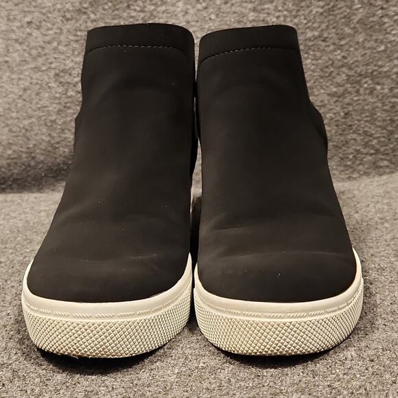 BRASH Black Faux Suede Hi Top Hidden Wedge Slip On Fashion Sneakers Womens 6 - Picture 3 of 10